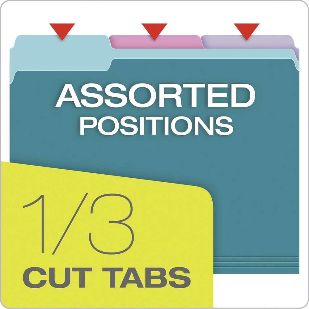 Pastel Assorted File Folders - 1/3 Cut Tabs, Letter Size - Image 2