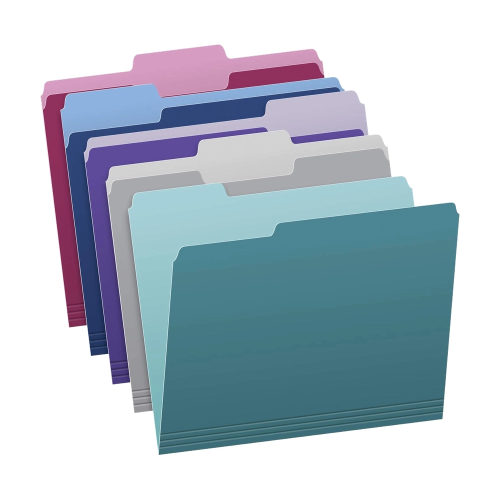 Pastel Assorted File Folders - 1/3 Cut Tabs, Letter Size