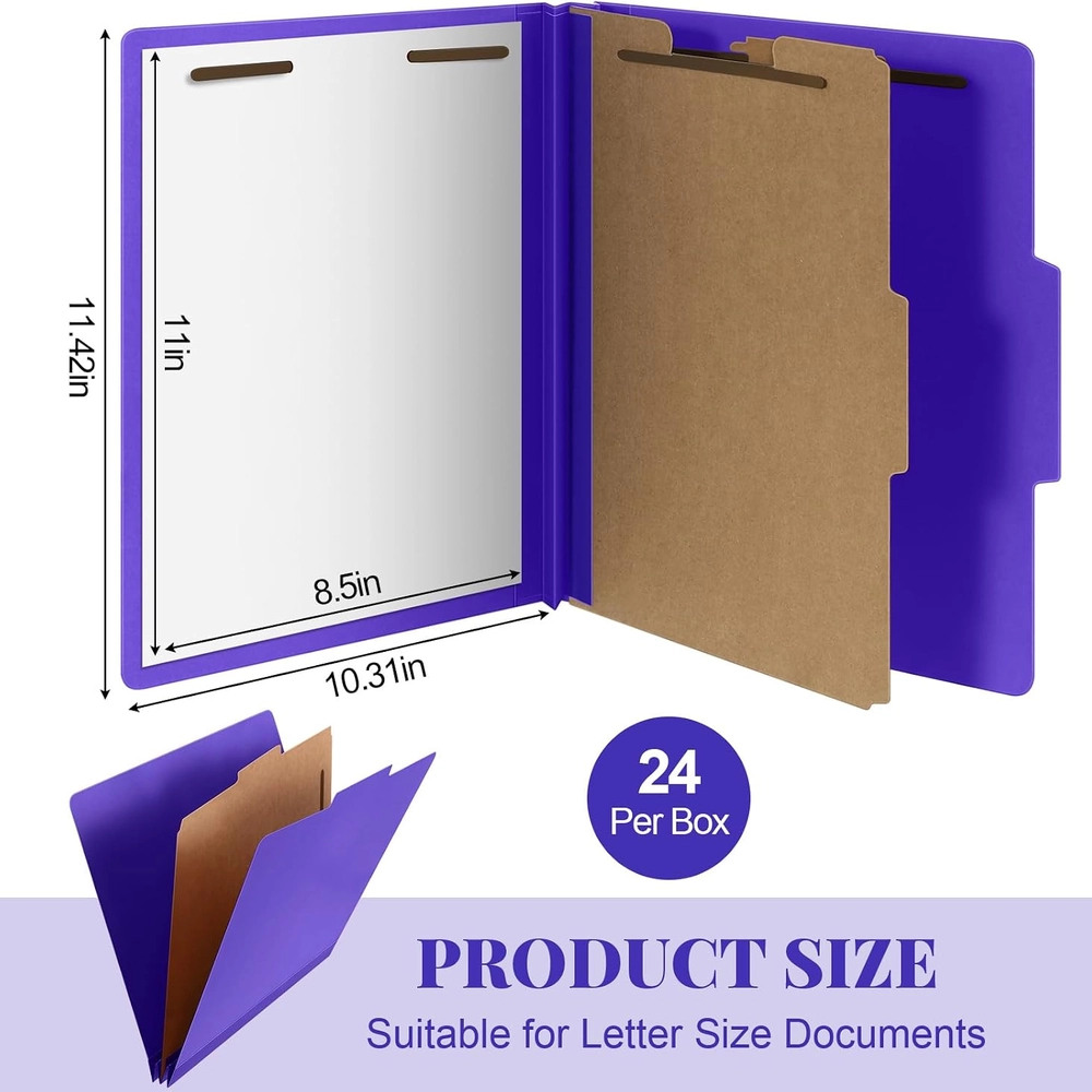 Purple Classification File Folders - Vibrant Purple Letter Size - Image 2