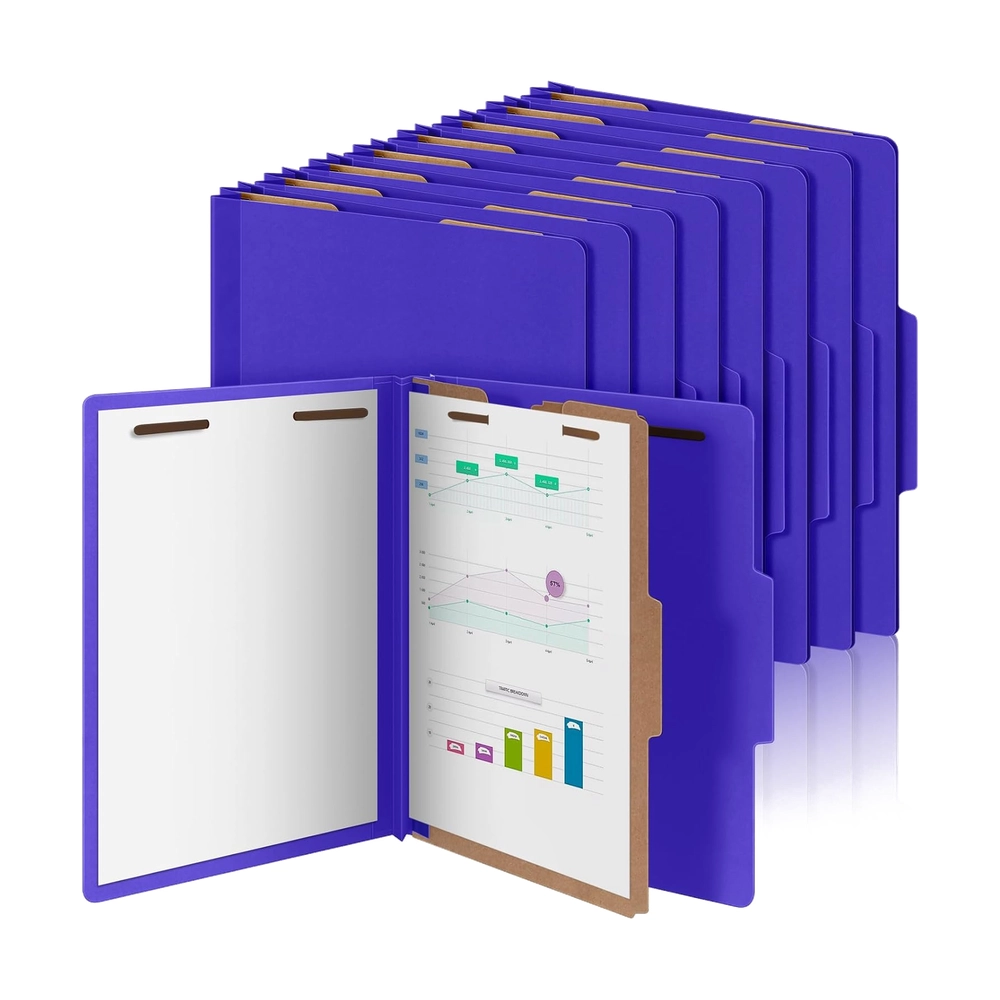 Purple Classification File Folders - Vibrant Purple Letter Size