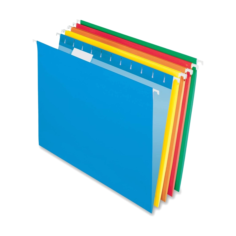 Vibrant Hanging File Folders - Assorted Colors, 1/5 Cut Tabs