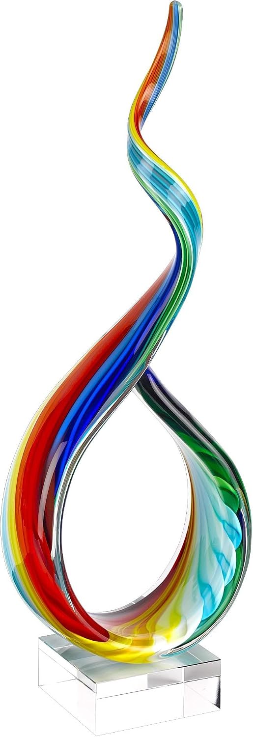 Rainbow Ribbon Art Glass - Rainbow Ribbon Hand Blown Art