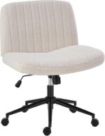 Cream Upholstered Armless Task Chair