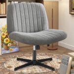 Cream Upholstered Armless Task Chair