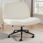 Cream Upholstered Armless Task Chair