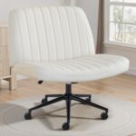 Cream Upholstered Armless Task Chair