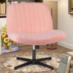 Cream Upholstered Armless Task Chair