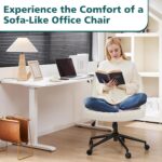 Cream Upholstered Armless Task Chair