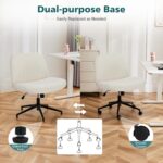 Cream Upholstered Armless Task Chair