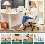 Cream Upholstered Armless Task Chair