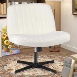 Cream Upholstered Armless Task Chair