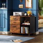 Rustic Mobile Office Cabinet