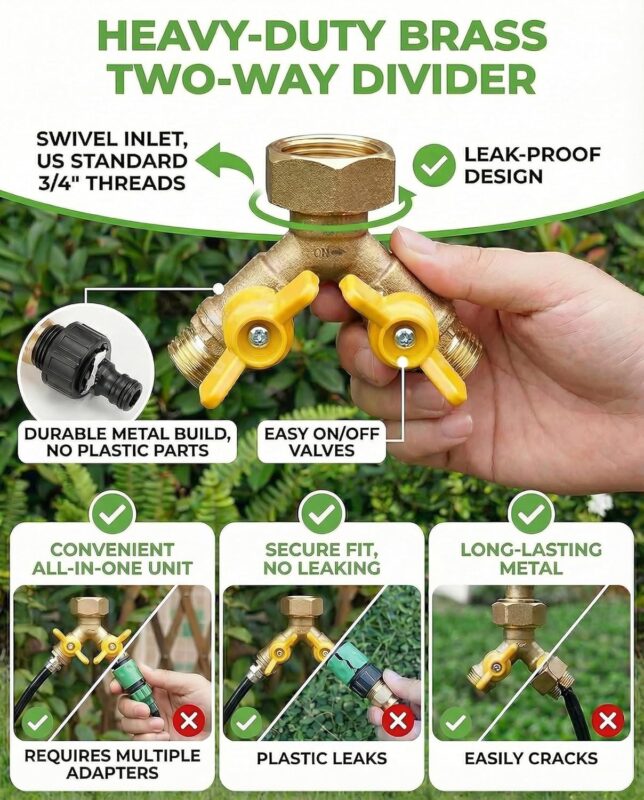 Adjustable Drip Irrigation System - Complete with Brass Splitter