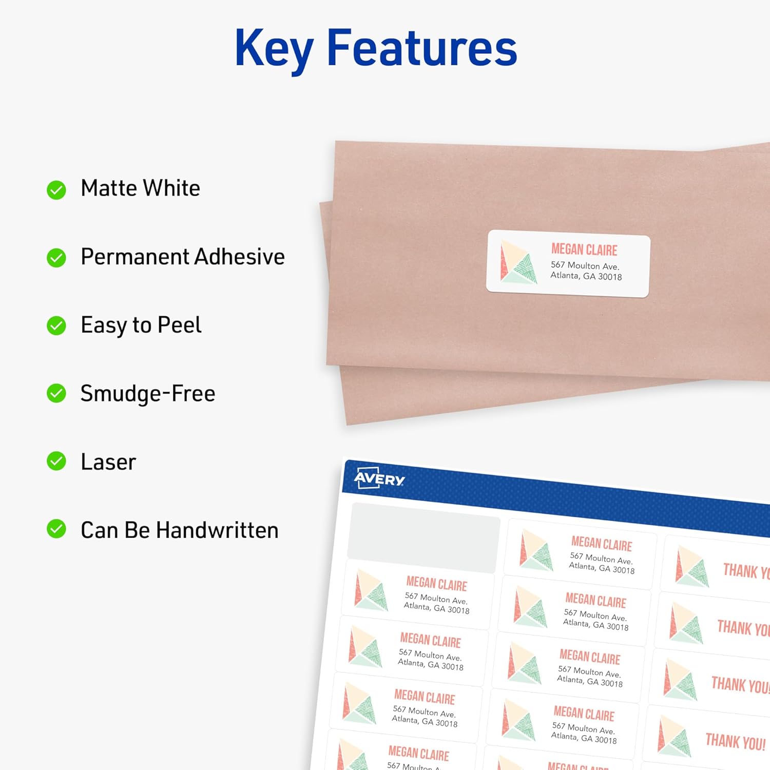 Avery 5160 Easy Peel White Address Labels - Hình 6