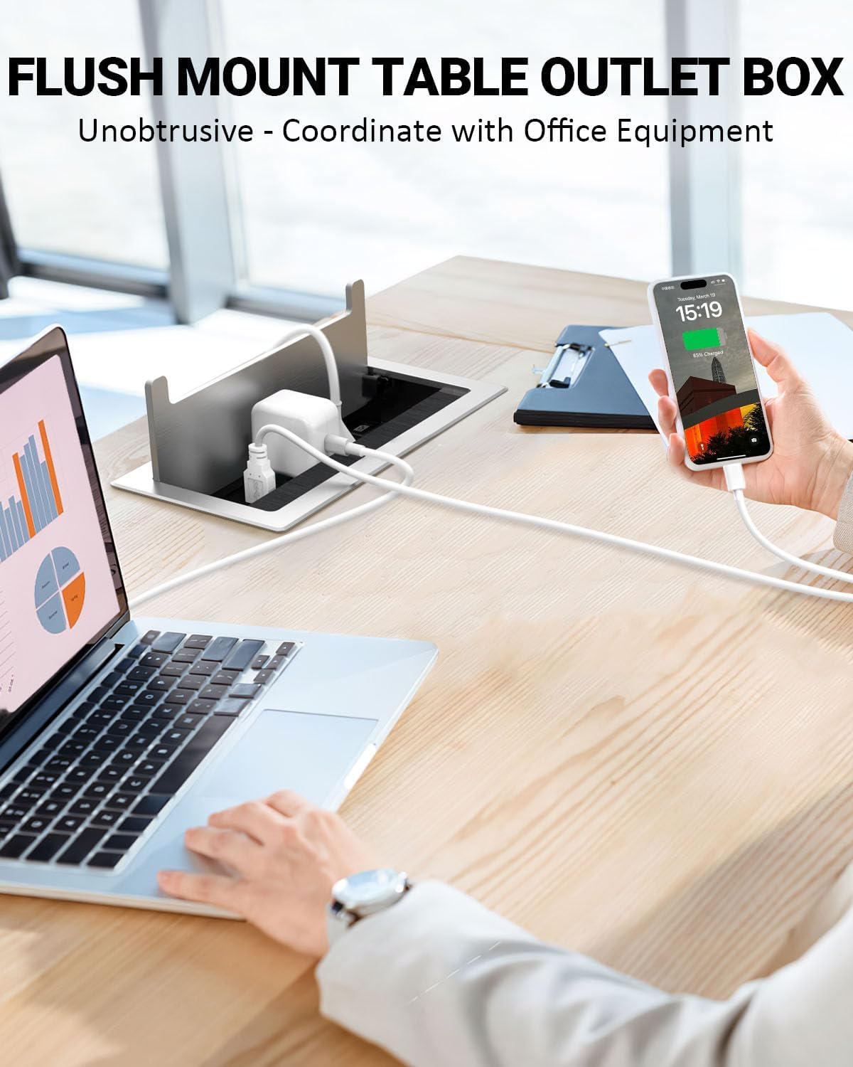 Recessed Desk Power Outlet USB-C - Hình 5