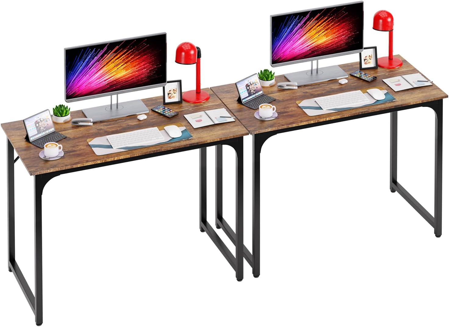 Compact Rustic Brown Office Desk - Hình 8