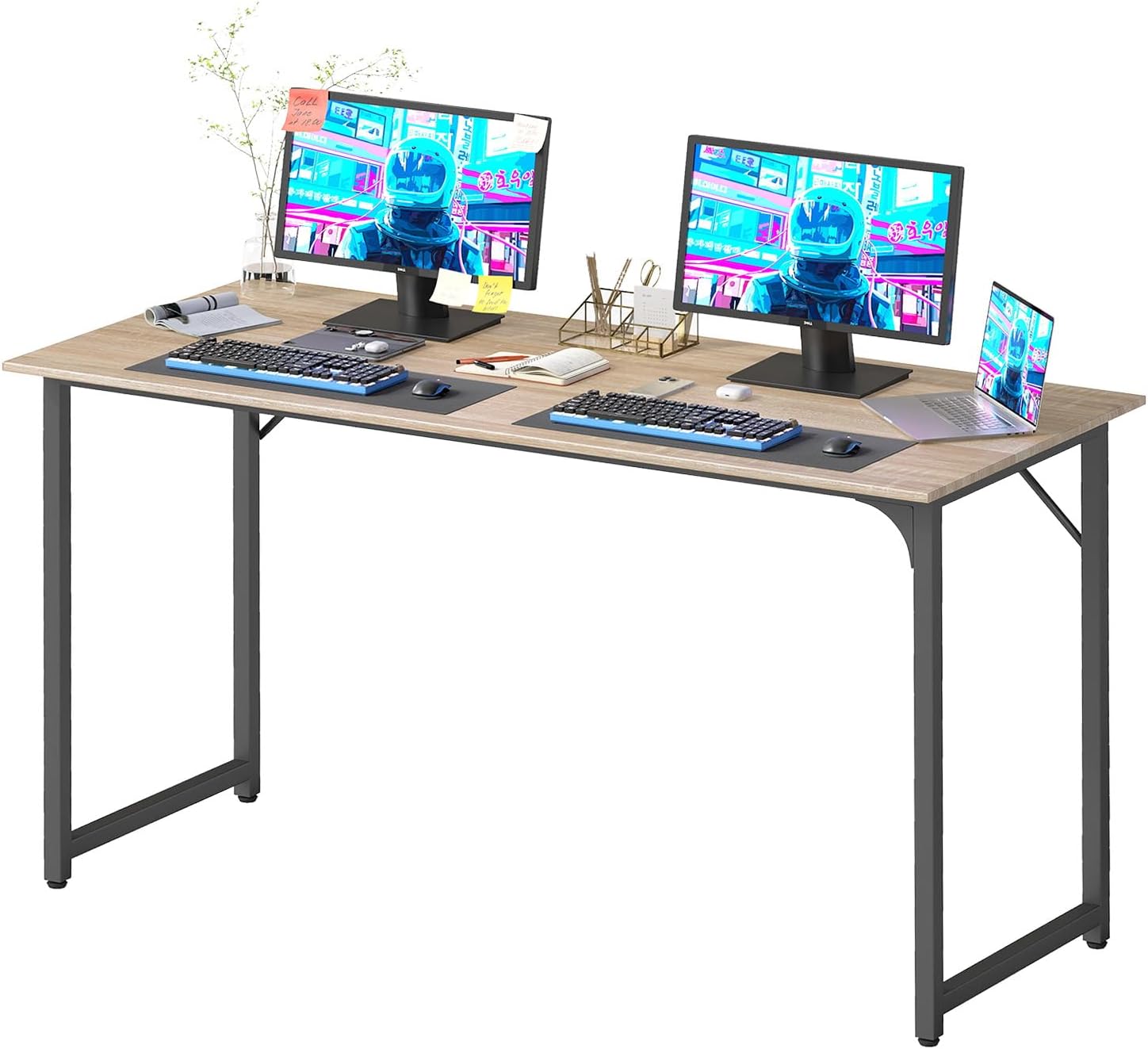 Compact Rustic Brown Office Desk - Hình 21