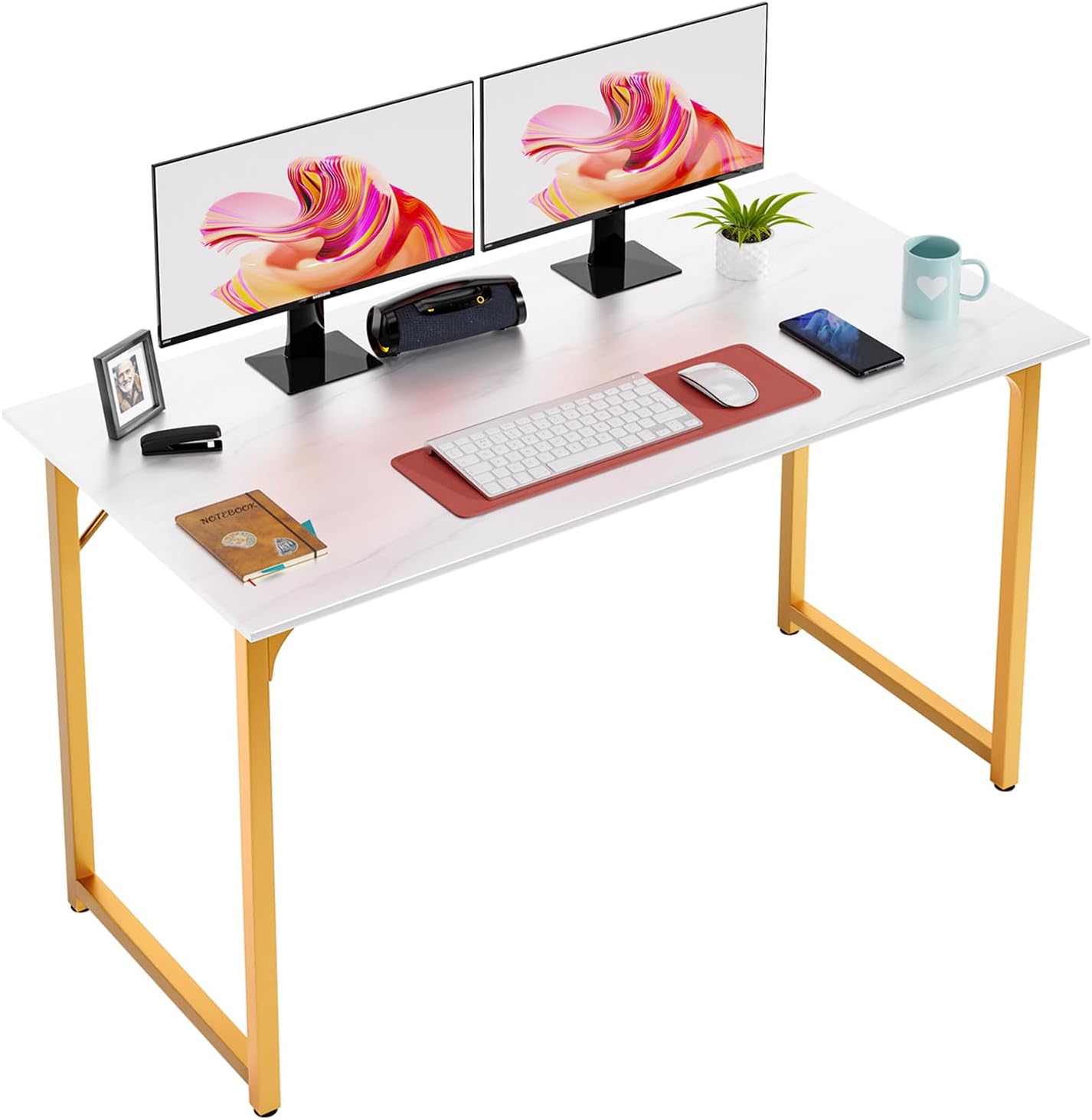 Compact Rustic Brown Office Desk - Hình 30