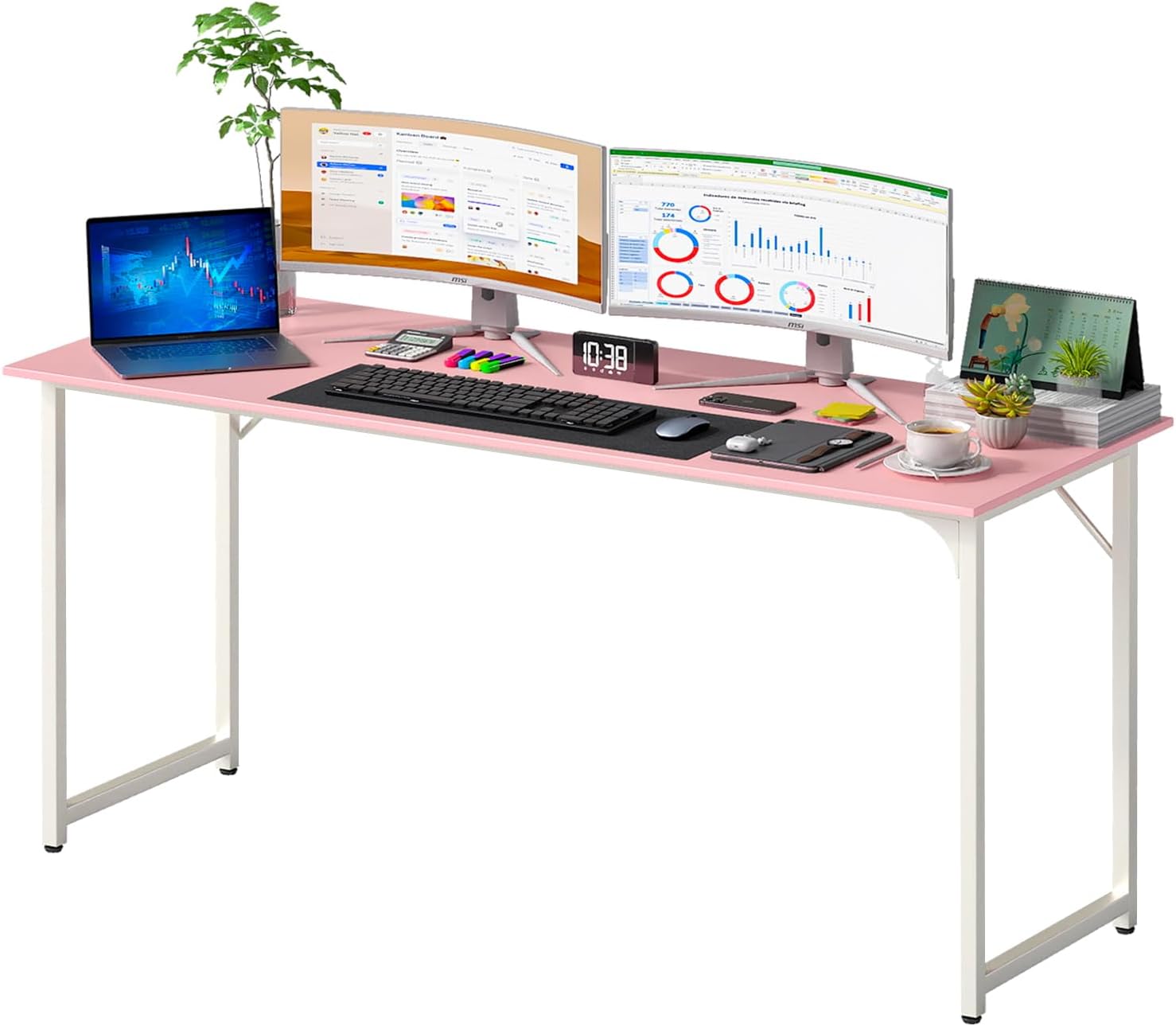 Compact Rustic Brown Office Desk - Hình 17