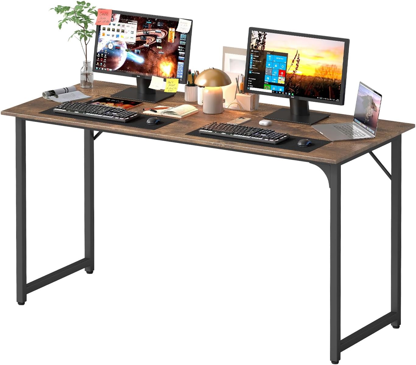 Compact Rustic Brown Office Desk - Hình 23