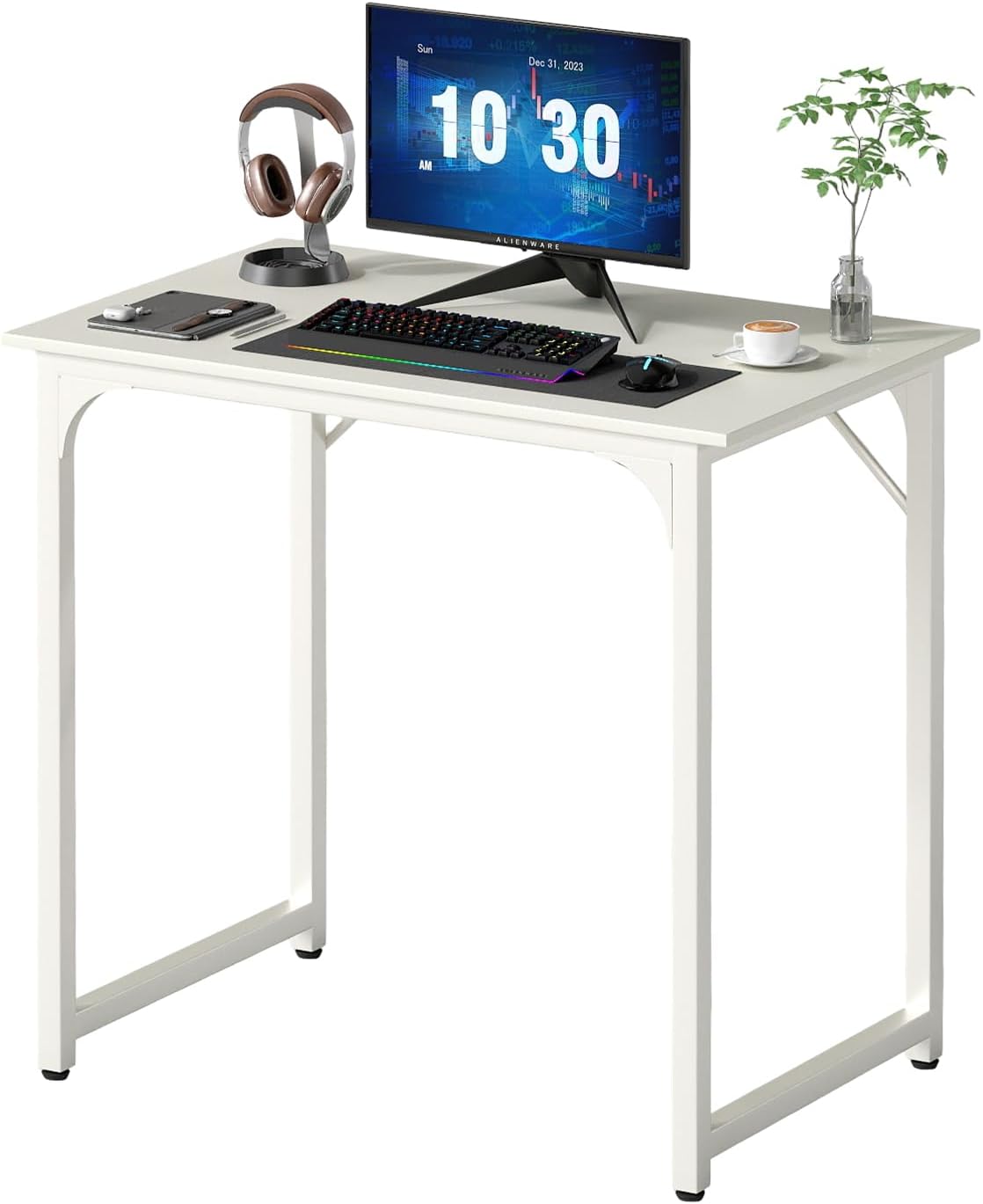 Compact Rustic Brown Office Desk - Hình 20
