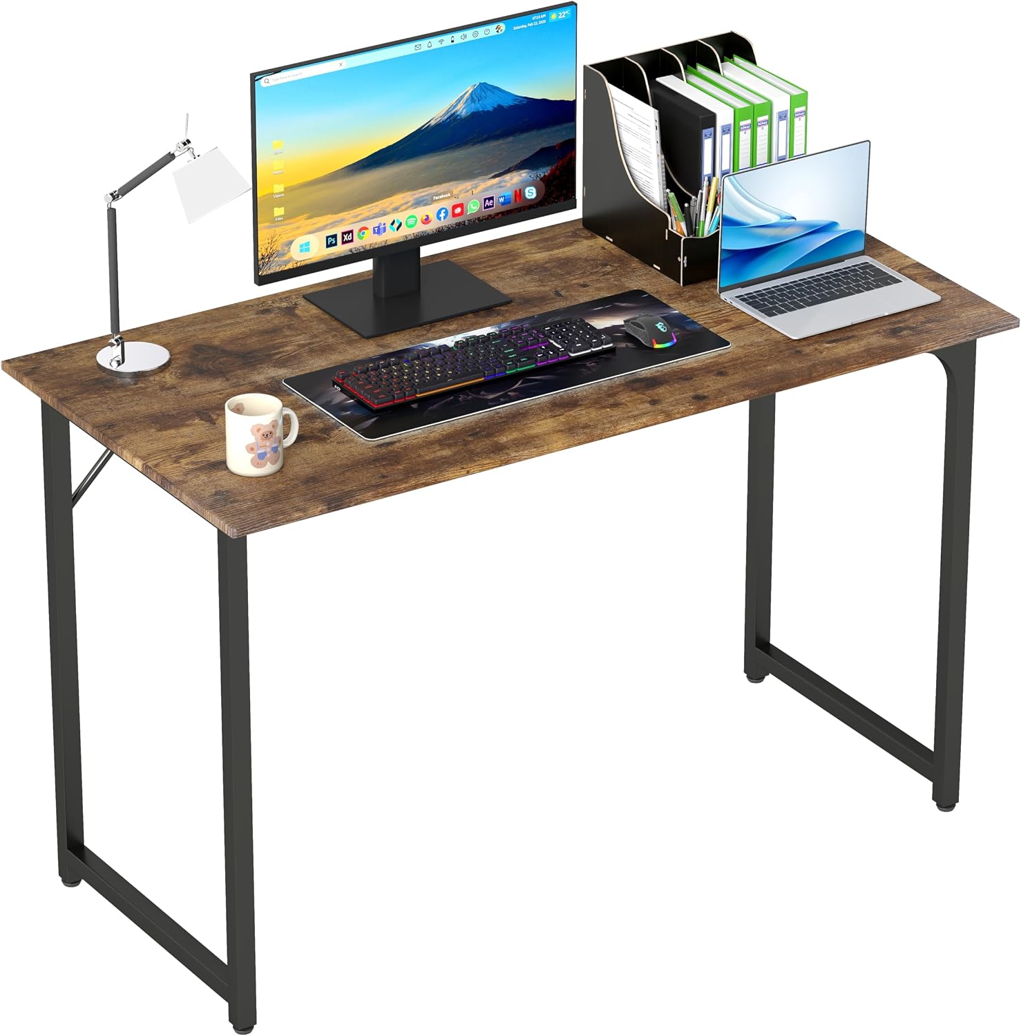 Compact Rustic Brown Office Desk - Hình 13