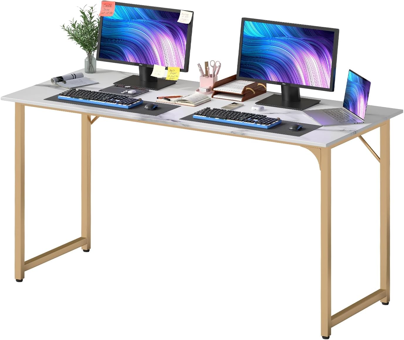 Compact Rustic Brown Office Desk - Hình 19