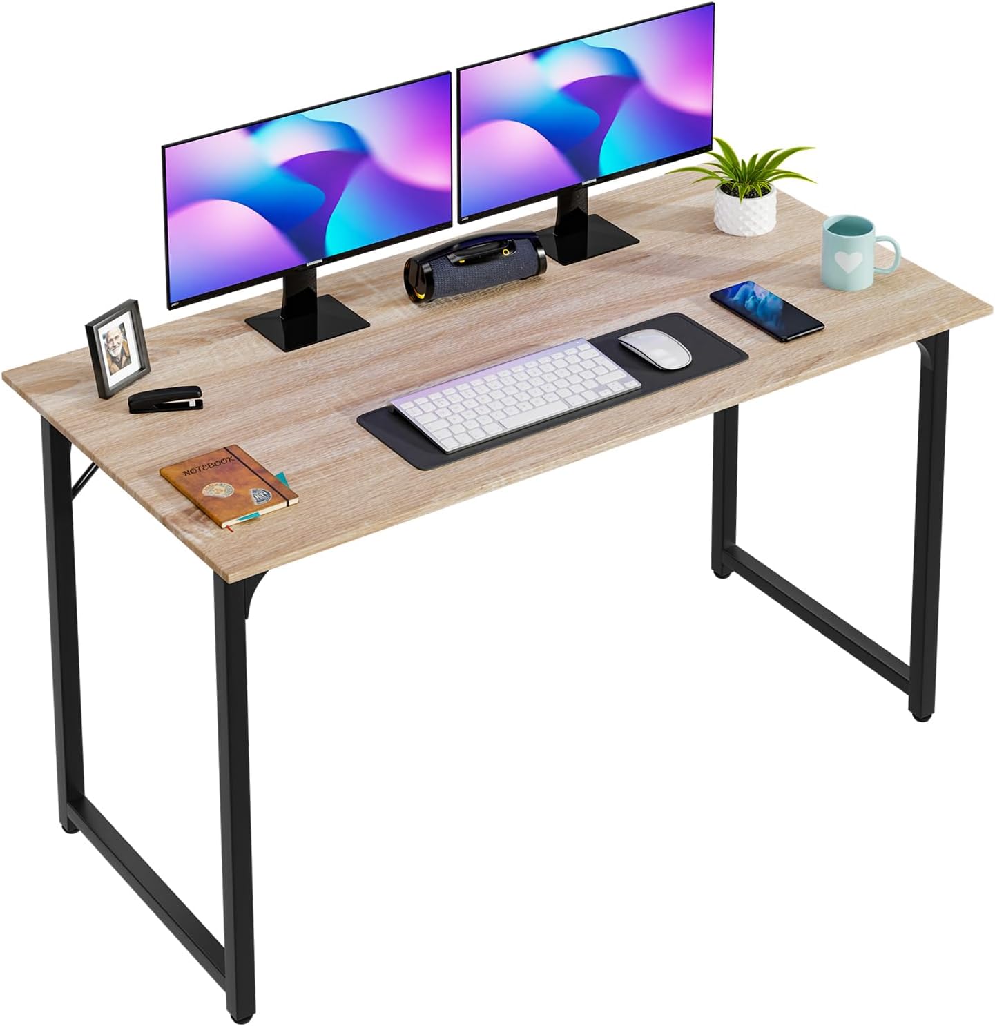 Compact Rustic Brown Office Desk - Hình 31