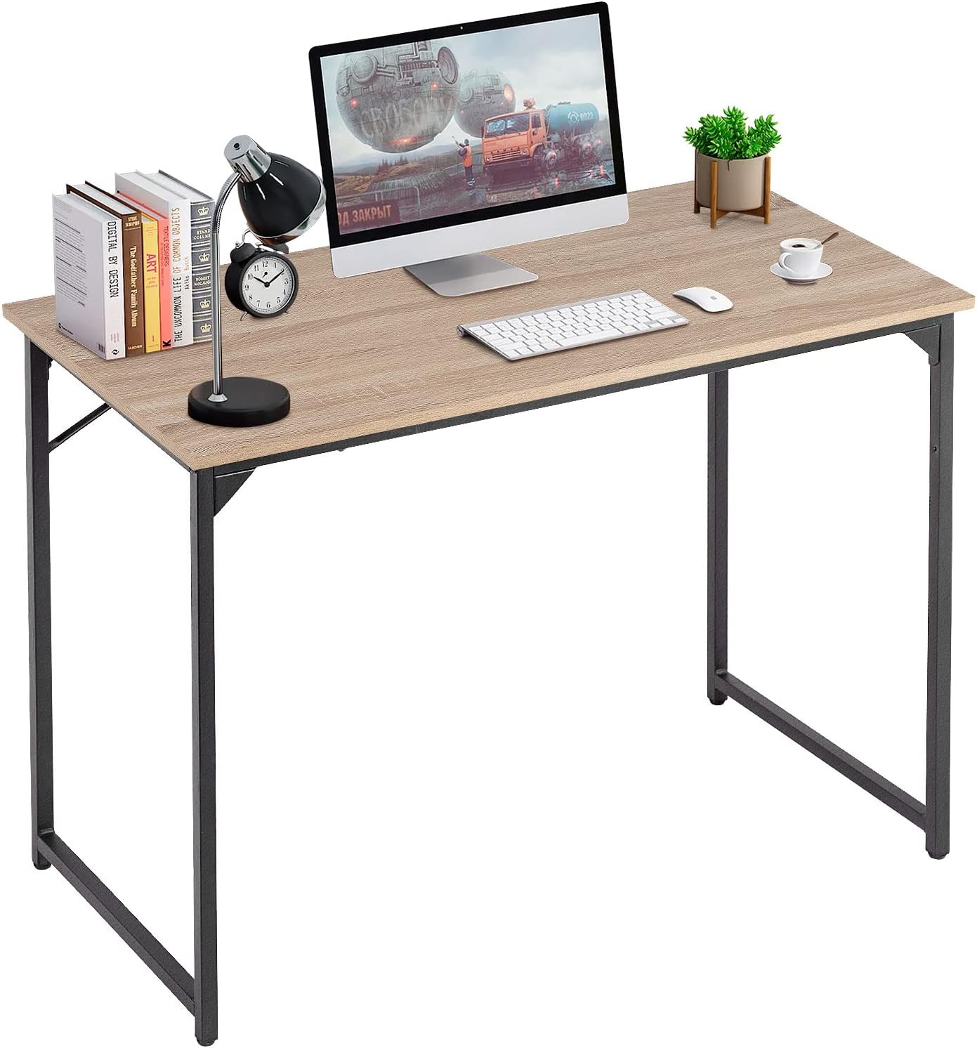 Compact Rustic Brown Office Desk - Hình 35