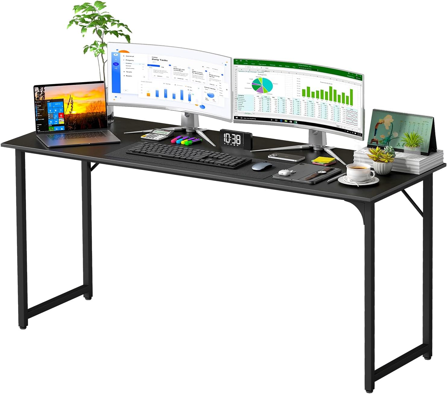 Compact Rustic Brown Office Desk - Hình 32