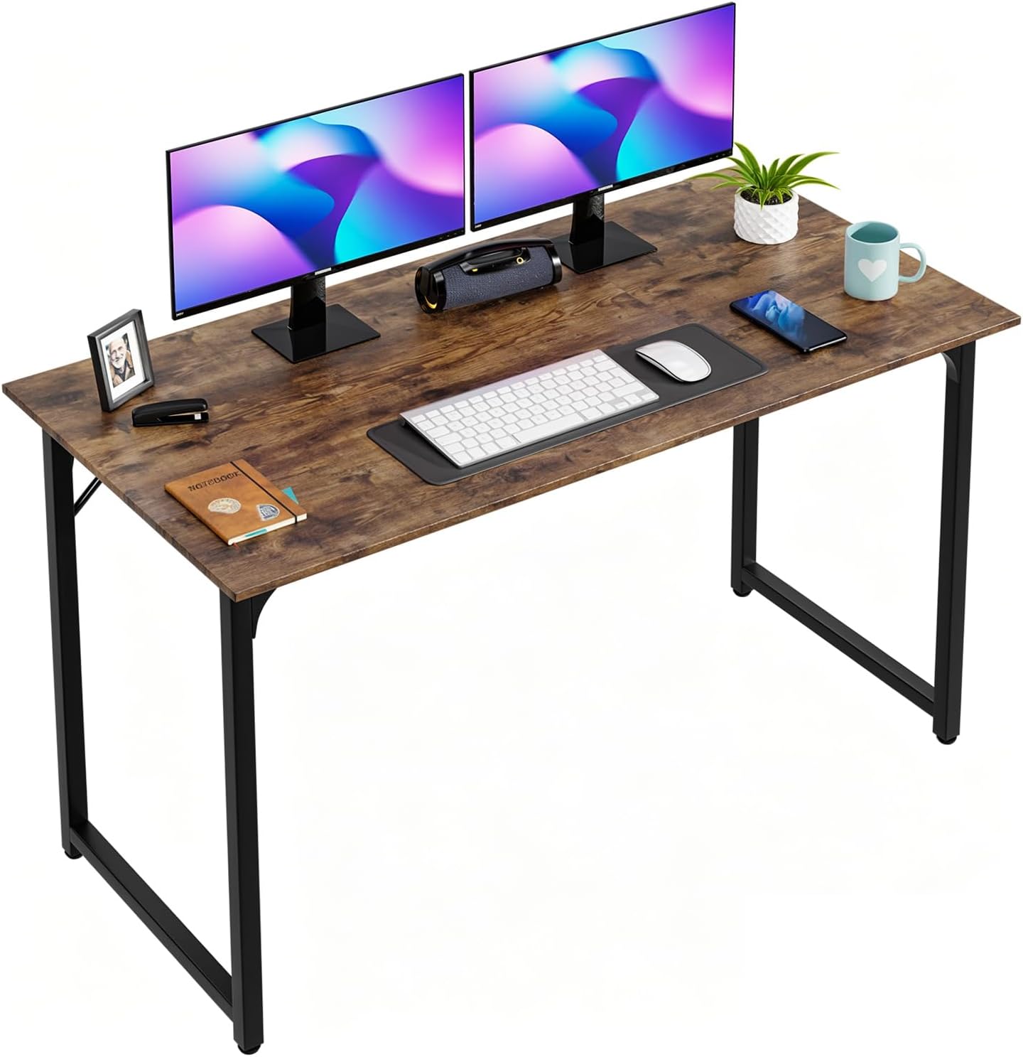 Compact Rustic Brown Office Desk - Hình 14