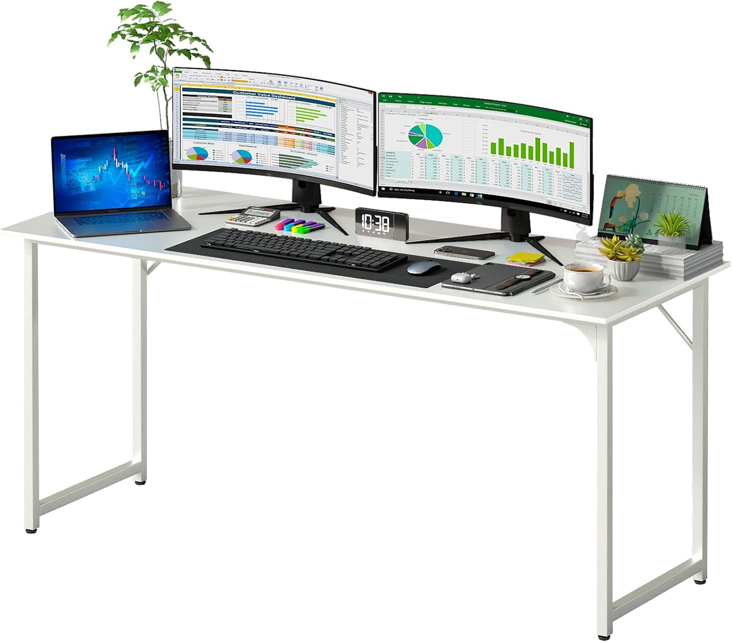 Compact Rustic Brown Office Desk - Hình 24