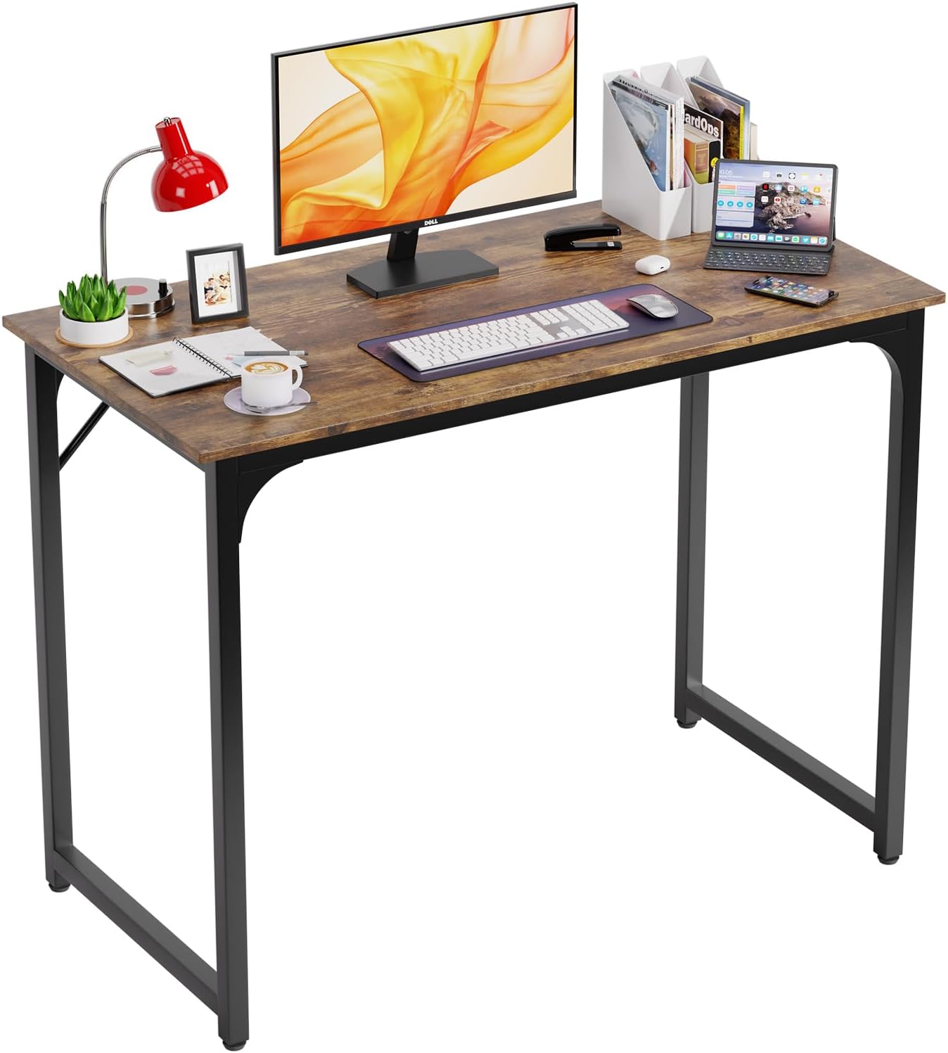 Compact Rustic Brown Office Desk - Hình 27