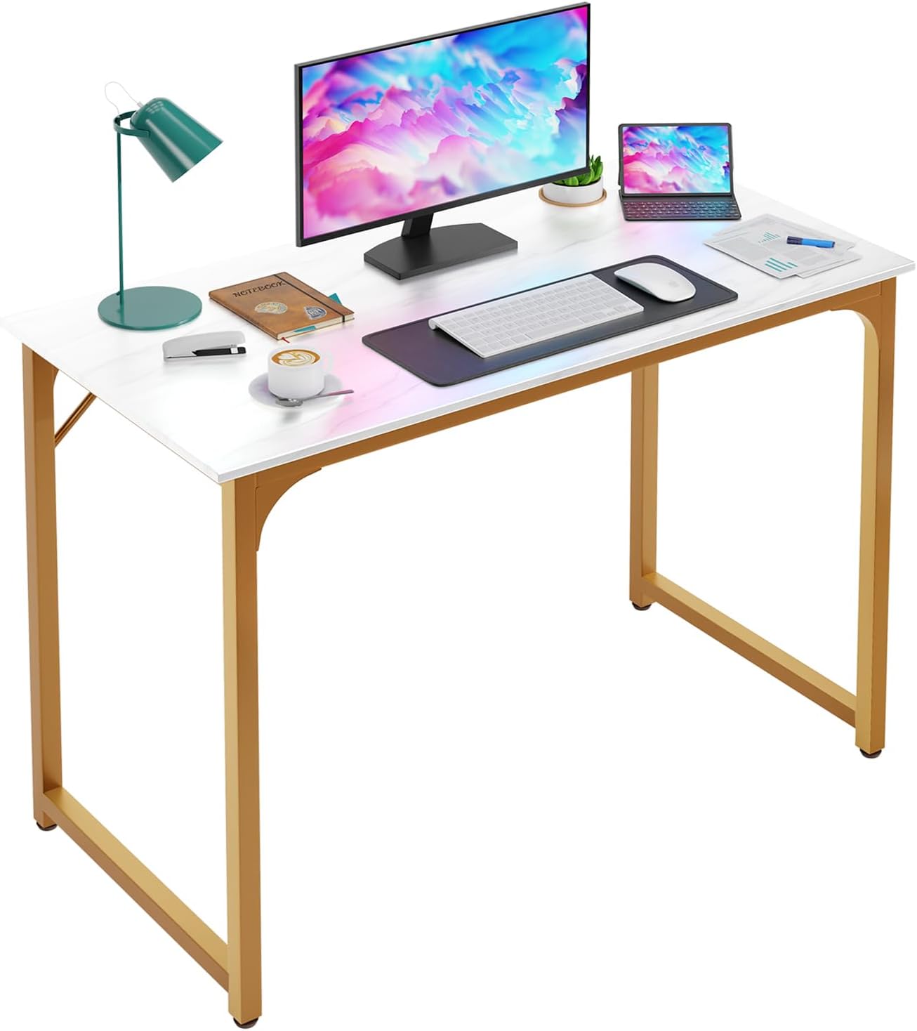 Compact Rustic Brown Office Desk - Hình 22