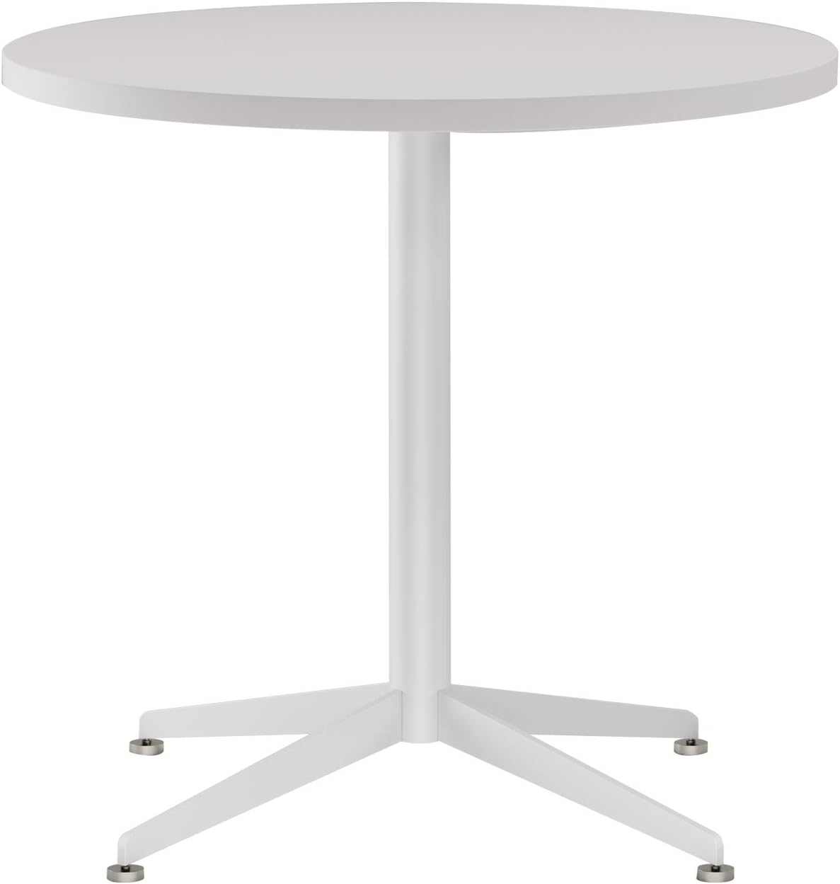 White Round Pedestal Office Table
