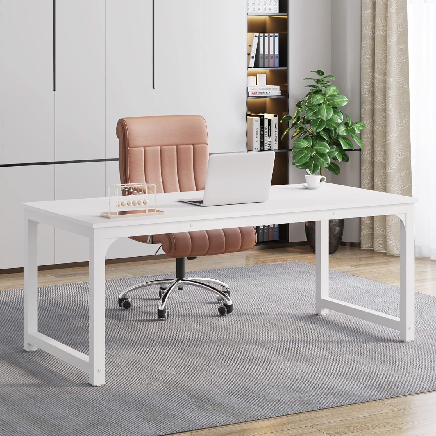 White Home Office Desk