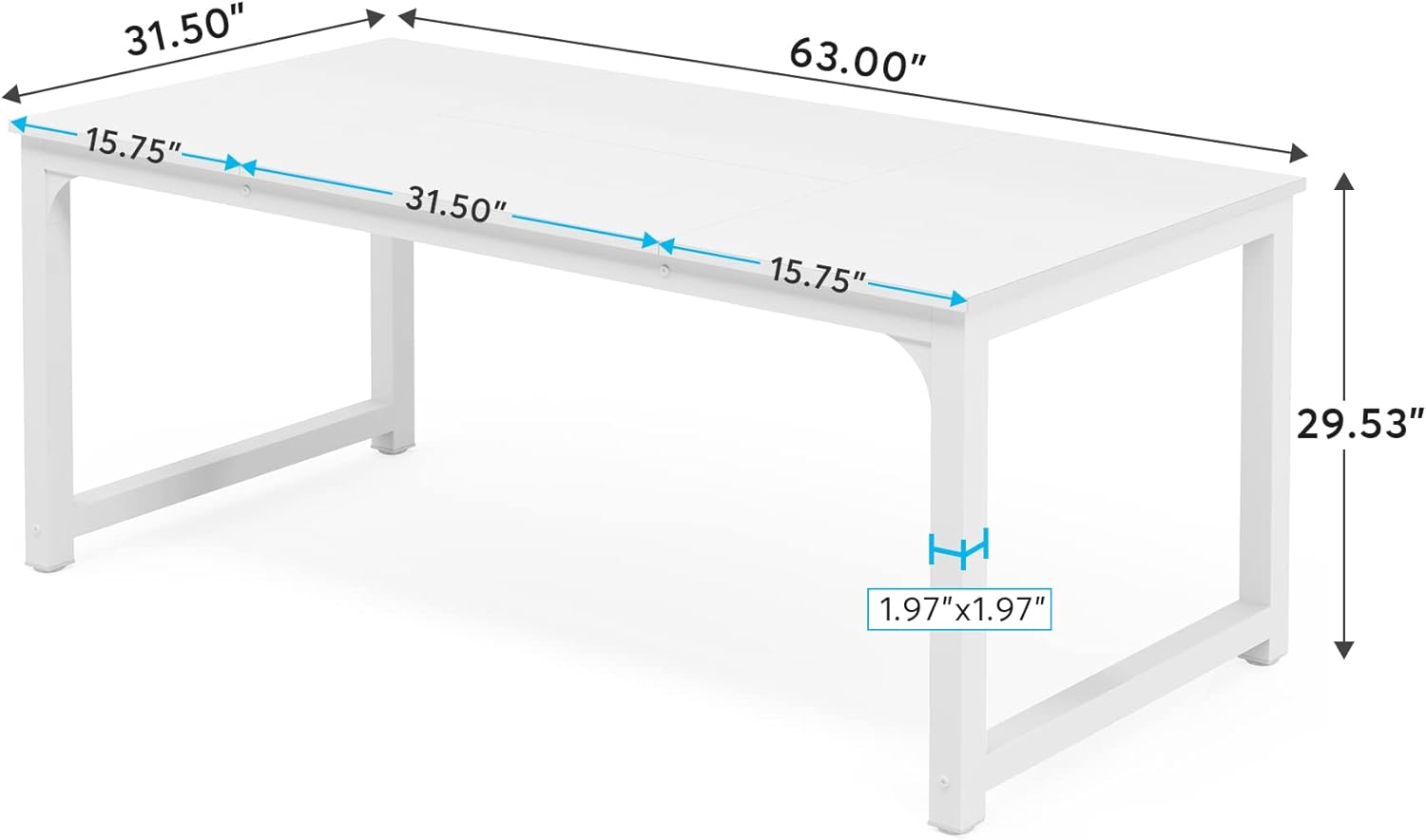 White Home Office Desk - Hình 2