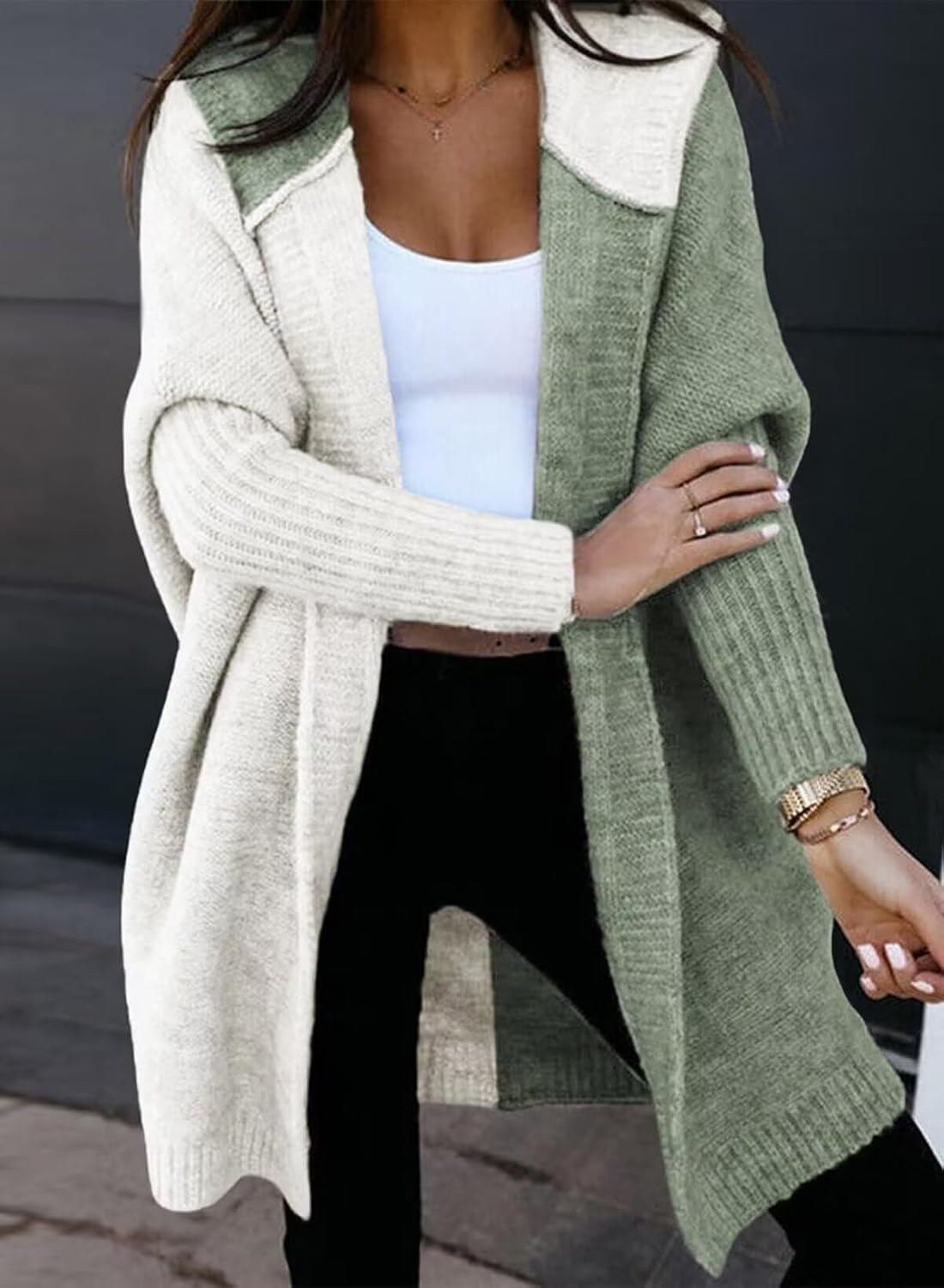 Astylish Women 2026 Fall Clothes Outfits Hooded Knit Cardigan Sweaters — view 2