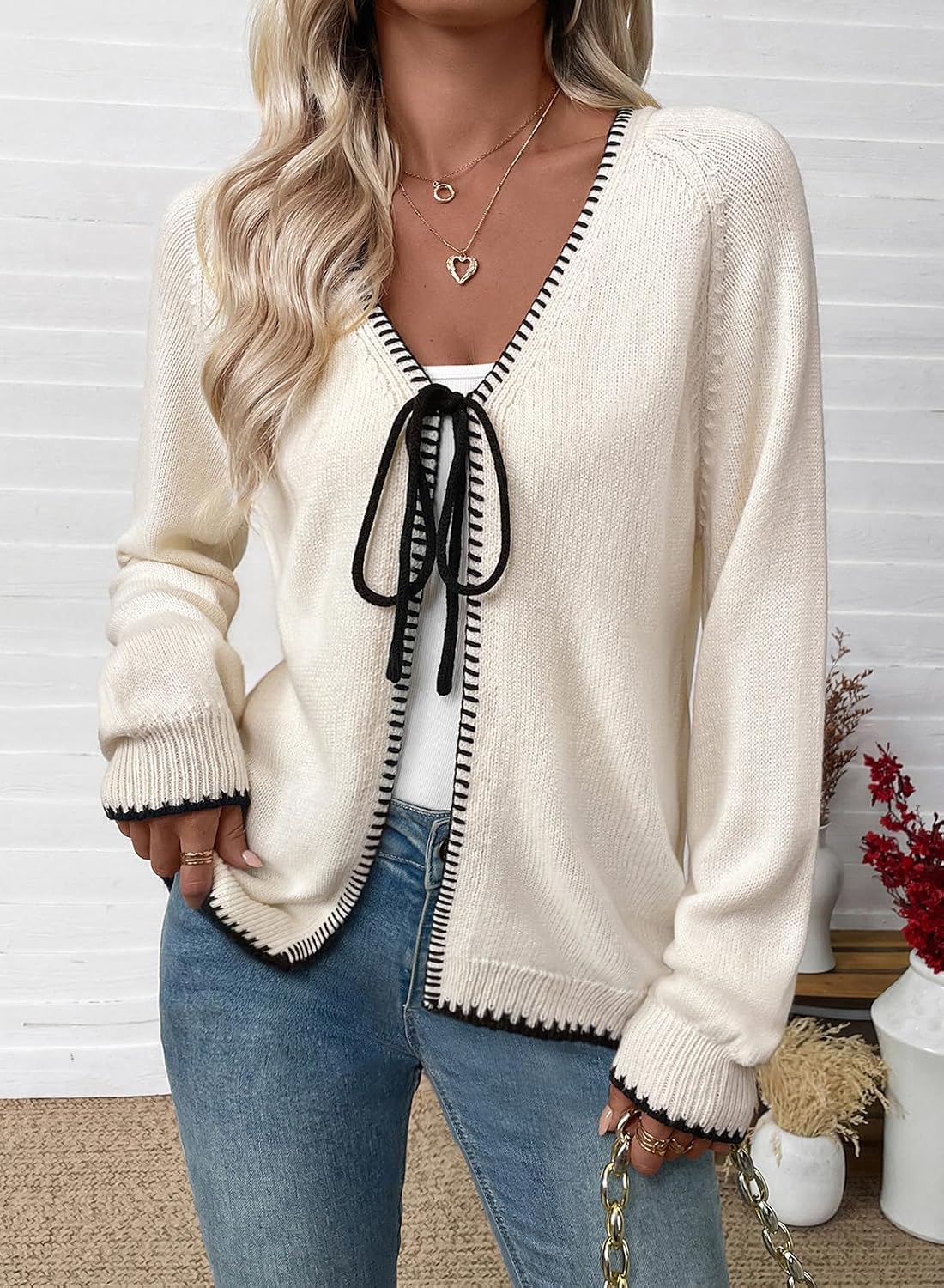 EVALESS Cardigan Sweaters for Women 2026 Trendy Lightweight Knit Fall — view 2