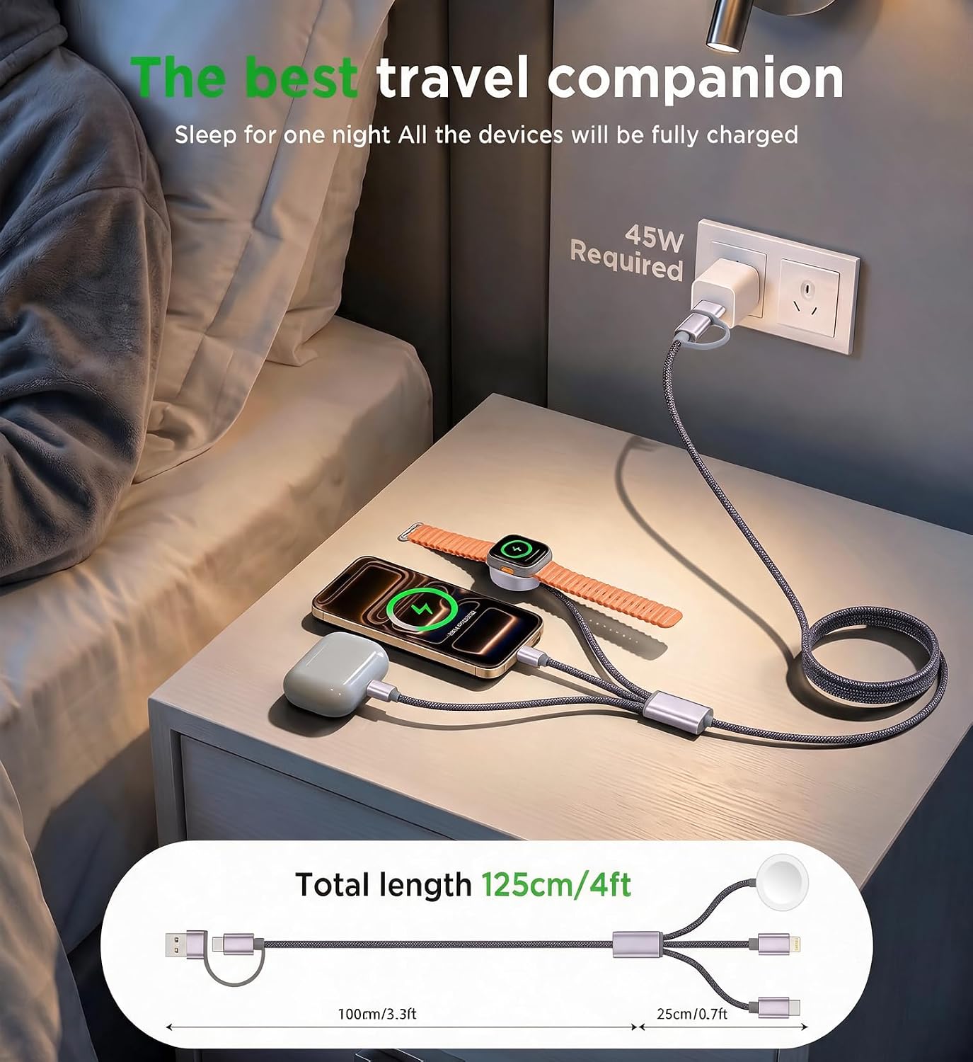 2Pack Travel Essentials for Apple Watch Charger, 3-in-2 Multi Charging — view 6