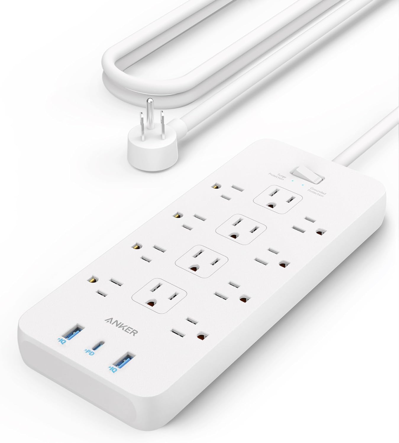 Anker Power Strip with 2100J Surge Protector, Outlet Extender, 20W, 12 — view 8