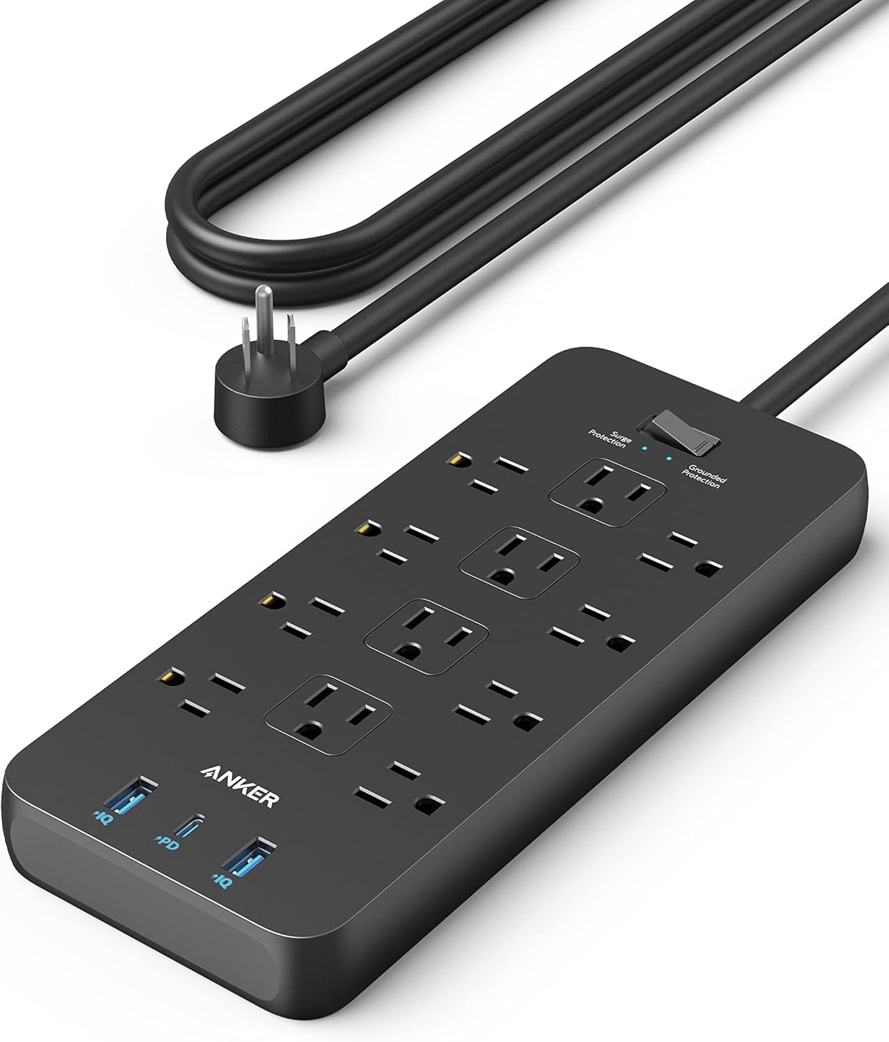 Anker Power Strip with 2100J Surge Protector, Outlet Extender, 20W, 12