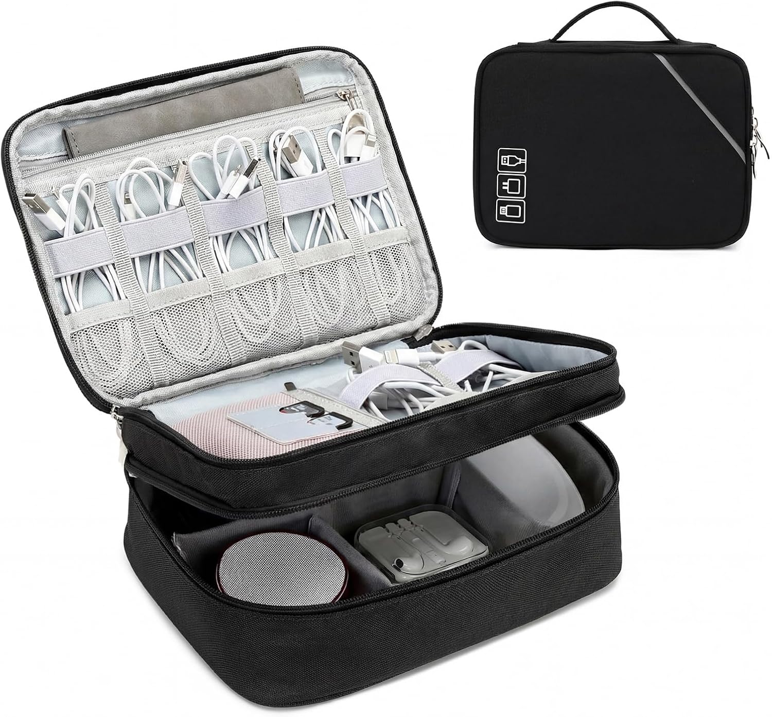 Lanola Travel Cable Organizer Bag, Electronic Accessories Case Portable — view 16