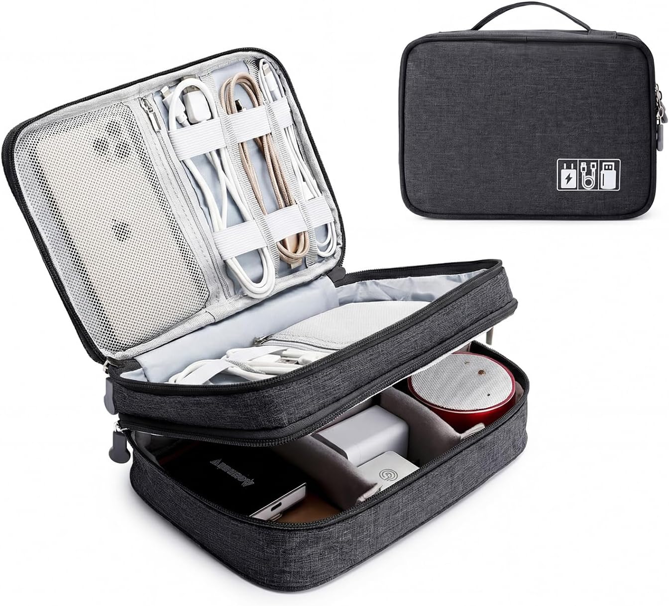Lanola Travel Cable Organizer Bag, Electronic Accessories Case Portable — view 8