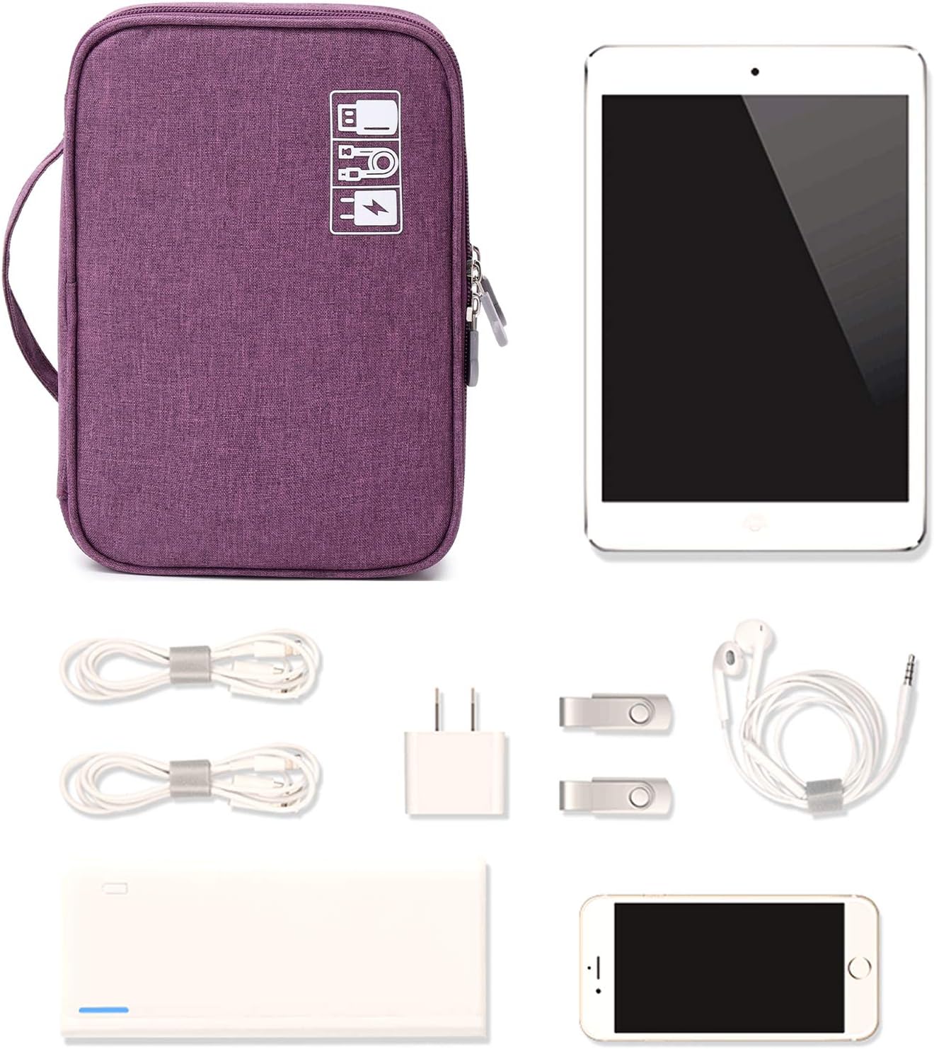 Lanola Travel Cable Organizer Bag, Electronic Accessories Case Portable — view 5
