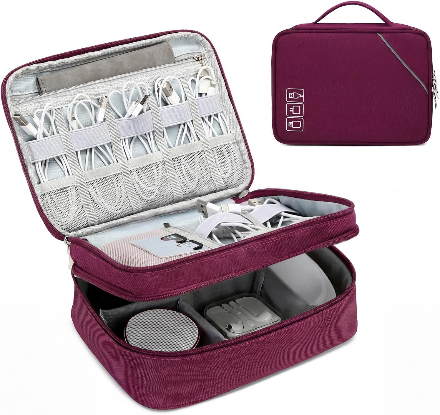 Lanola Travel Cable Organizer Bag, Electronic Accessories Case Portable — view 12