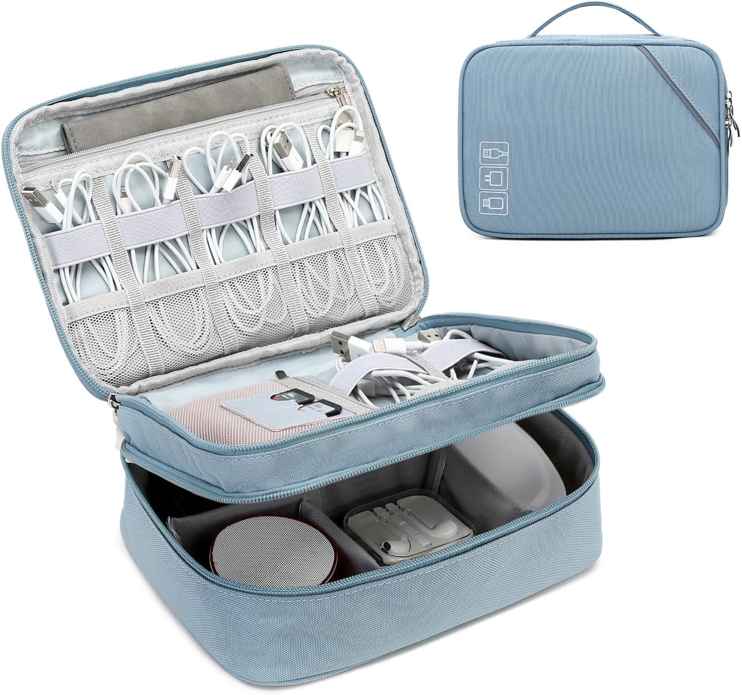 Lanola Travel Cable Organizer Bag, Electronic Accessories Case Portable — view 9