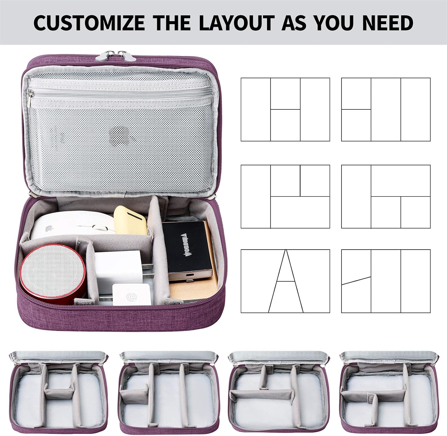 Lanola Travel Cable Organizer Bag, Electronic Accessories Case Portable — view 4