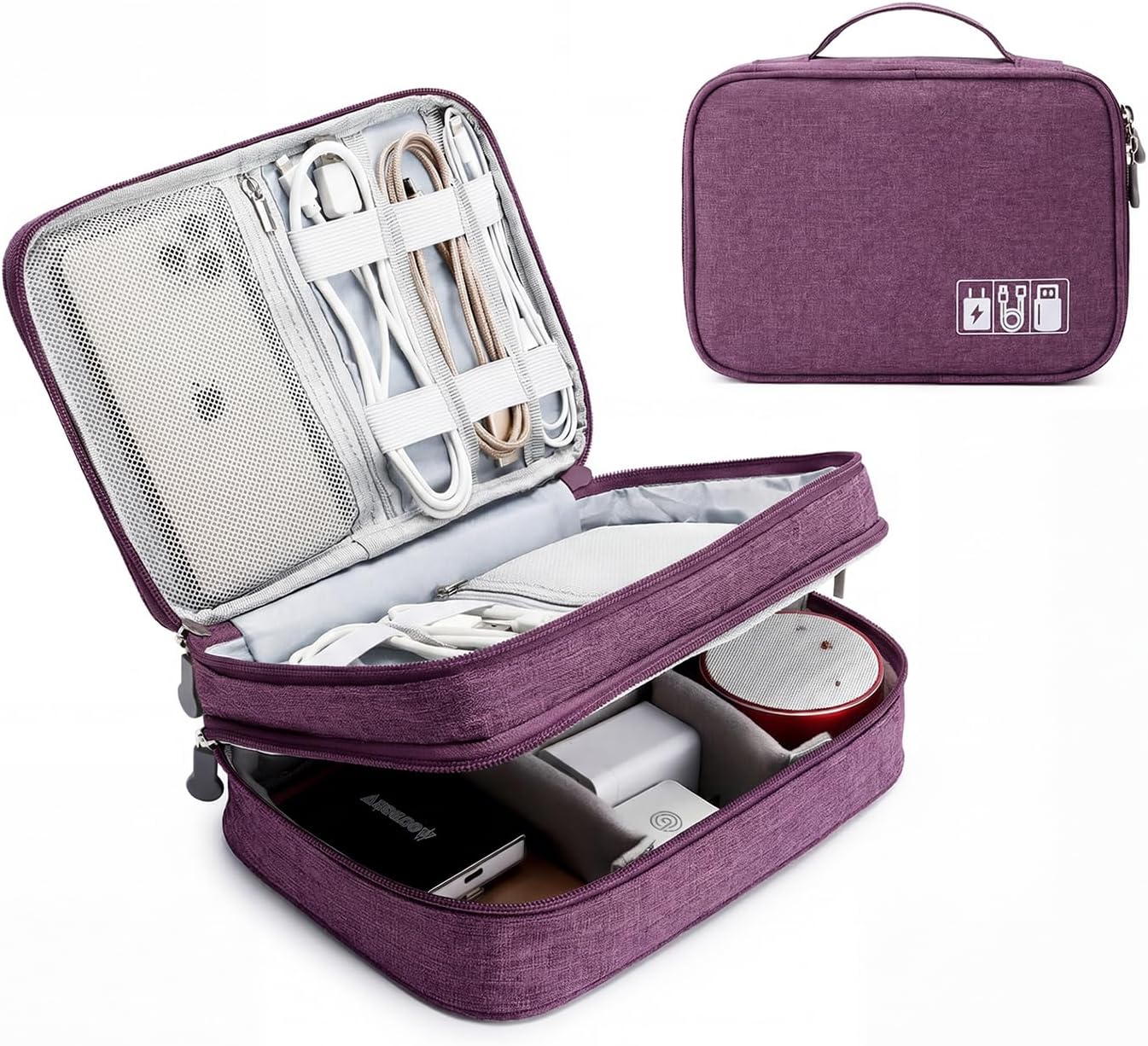 Lanola Travel Cable Organizer Bag, Electronic Accessories Case Portable