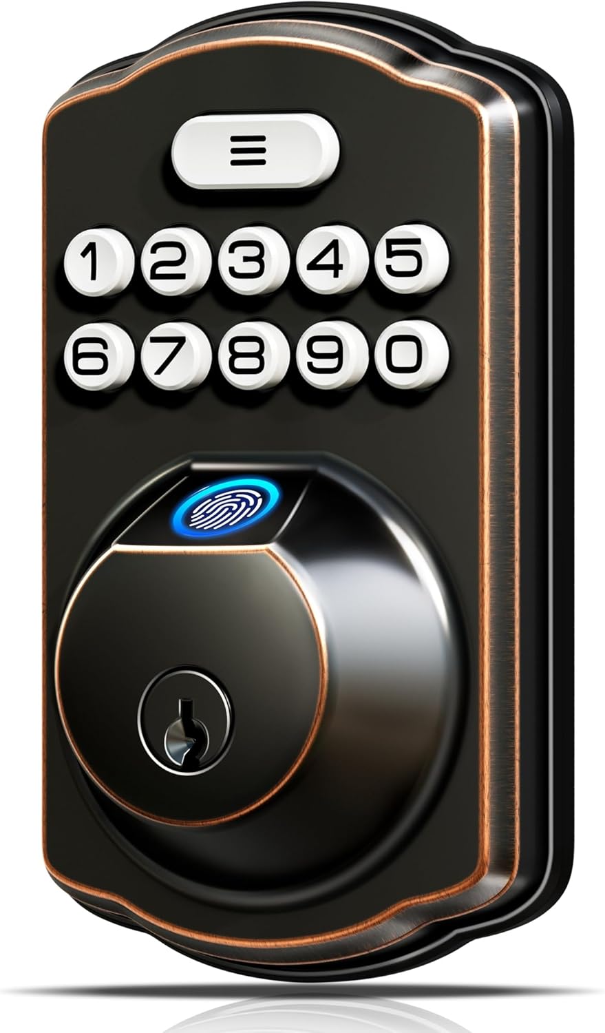 Veise KS02A Fingerprint Door Lock, Keypad Deadbolt, Oil Rubbed Bronze